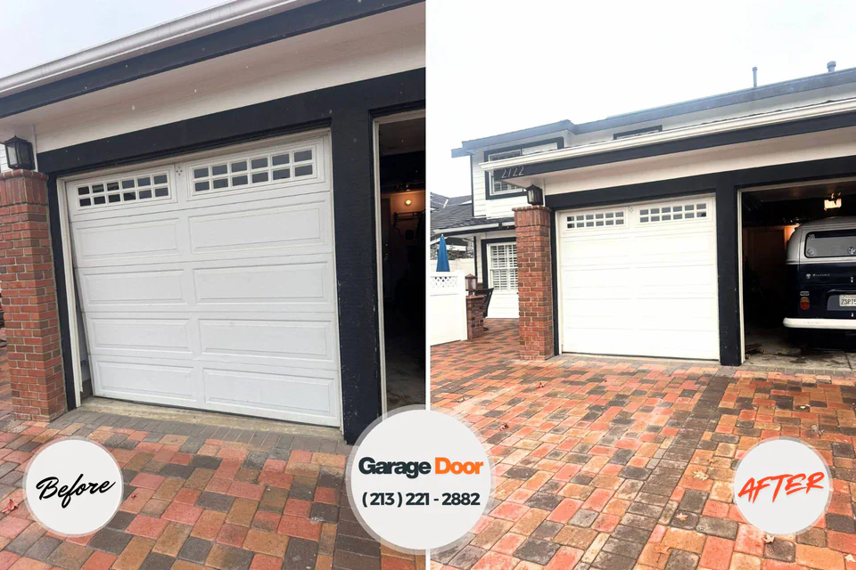 Before and after: garage door repair Triana, AL